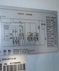 Circuit diagram for Straight Up Solid Workhorse Three Door Commercial Reach In Freezer, 72 Cubic Foot, detailing electrical specs.