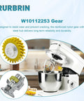 Upgraded W10112253 Mixer Worm Gear Replacement For Whirlpool KitchenAid And Kenmore with stand mixer and gear close-up