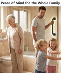 Rock Solid Heavy Duty Hand Rail Stays Secure Zero Hassle wall mount safety grip bar in bathroom with family using it.