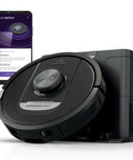 PowerDetect Self Empty Robot Vacuum With NeverStuck Tech for easy no fuss deep cleaning on carpets and hard floors, black AV2820S.