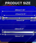 Adjustable Steering Tie Rods Set Of 2 238mm 240mm Lengths With 8mm Hole For 49cc Go Karts And Electric ATVs Built Beefy From Rust Resistant Metal For Easy Fit And Long Lasting Performance. shown with 238mm and 296mm size guide