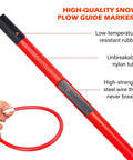 Close-up of Snow Plow Blade Markers And Guides Kit 27 Inch with labeled durable steel wire core and nylon tube.