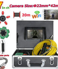 Built Tough No Sweat Wifi Inspection Camera With 7 Inch Lcd Screen, 22mm bore scope and accessories in a portable case.