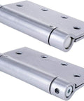 2 Pack 4.5x4 Inch Brushed Satin Chrome Self Closing Reversible Door Hinge, heavy duty, UL listed, durable steel finish, side view