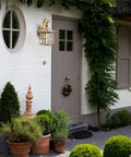 Durable Copper Brass Outdoor Wall Lantern With Clear Glass Weatherproof Exterior Fixture Anti Rust Finish E26 Socket
