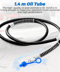 Heavy Duty 12 Ton Hydraulic Porta Power Pump With 4.6 Foot Hose And Steel Storage Case, 1.4m oil tube for convenient maintenance.