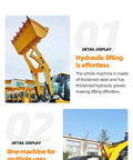Heavy Duty Skid Steer Loader Attachment Set For Backhoe Trencher And Stump Grinder with hydraulic boom lifting bucket