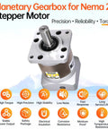 50 To 1 Planetary Gearbox For Nema 23 Stepper Motor With 60 To 90mm Body, precision motion features highlighted