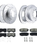 Geomet Coated Disc Rotors Front And Rear With Ceramic Brake Pads Brake Kit For 2007 2021 Toyota Tundra 2008 2022 Sequoia 2016 2021