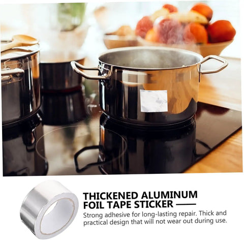 No Nonsense High Temperature Leak Stop Tape For Plumbing Waterproof Repair Tape 20m Heavy Duty For Water Leaks Outdoor Use And Metal Roofs Heat Resistant Aluminum Foil Tape applied on pot