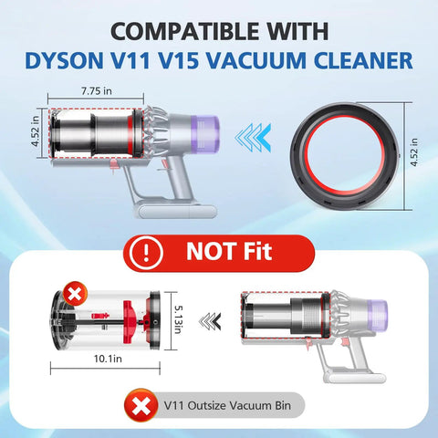 V11 V15 Dust Bin Top Fixed Sealing Ring Replacement For Vacuum Cleaners Compatible With SV14 SV15 SV22 V11 Torque Drive