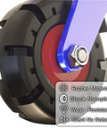 Close-up of Heavy Duty Swivel Caster Wheel Set Of 4 with black rubber tire, showcasing shock absorption and wear resistance features.