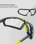 Jobsite Ready All Day Comfort Variomatic Safety Glasses With Photochromic Lenses That Transition In Under 10 Seconds, side view with foam gasket