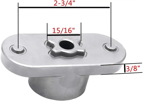 23mm Blade Adapter Kit For MTD Craftsman Troy-Bilt Lawn Mowers With 0.9 Inch Center Hole Fits Many Walk Behind Mowers Includes 748-0376E Adapter 710-1044 Hex Bolt And 736-0524B Blade Bell Support. Metal adapter with 2-3/4 in and 15/16 in measurements