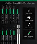 All In One Magnetic Drill Bit Set For Impact Drivers, 10 Piece S2 Steel Bits PH1 PH2 PH3 PZ2 Torx T10-T30 with holder