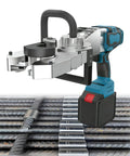 Heavy Duty Brushless Cordless Rebar Threading Machine With Super High Torque Motor on rebar, ideal for construction use.