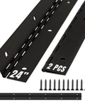 Rock Solid 24 Inch Matte Black Piano Hinge Continuous Stainless Steel 304 Heavy Duty Cabinet Hinges 2 Pack Surface Mount.