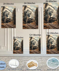 Retro Vibes Steam Train Wall Art Framed Or Unframed Canvas Poster With Classic Locomotive And Mountain Railway Scene in various sizes