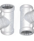 TL TOOLEGIN 1/2-in NPT stainless steel female T-fitting, 304 SS, pack of 2