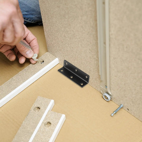 Installing Stainless Steel 90 Degree Corner Braces L Shaped Brackets With Screw Holes 4 Pack for heavy duty furniture support