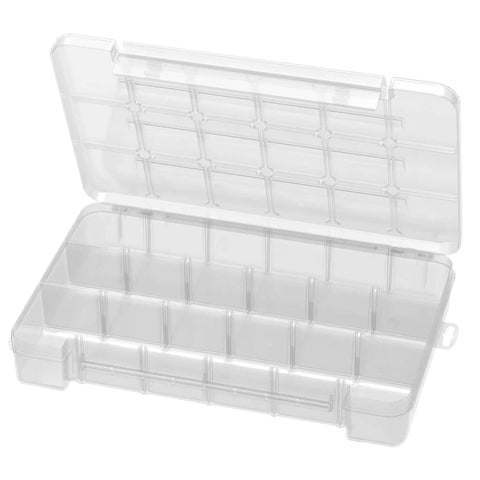 Portable Plastic Parts Storage Case With Hinged Lid And Five Adjustable Dividers Large Clear Organizer For Hardware Nuts Bolts Beads