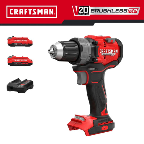 V20 1/2 Inch Cordless Drill Driver Kit With Two Batteries And Charger For Fast Drilling And More Holes Per Charge in box