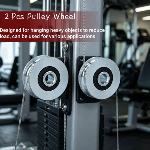 4 Piece U Groove Track Guide Bearings Set for Pulleys and Rails, U Type Roller Wheels, 40mm Outer Diameter, 8mm Bore, Alloy Steel, Heavy Duty, Easy Install, Smooth Rolling, Symmetrical Alignment on gym cable pulley system