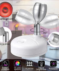 12 Pack Battery Operated LED Spotlight Set With 13 Color Modes Dimmable Indoor Uplights For Art Pictures Paintings And Closet Displays Dope Accent Lighting That Installs In Minutes Requires 3 AA Batteries Not Included, featuring rotatable stainless steel spotlights and adjustable brightness controls.