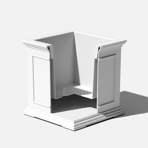 Cube Plastic Planter For Indoor And Outdoor Use, All Weather Durable Square Plant Pot With Drainage Holes, modern white style