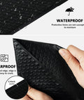 Close-up of 4x8 Inch Black Bubble Mailers 40 Pack Self Seal Padded Envelopes showing waterproof and tearproof features.