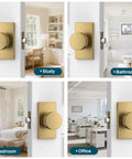 Antique Brass Door Knobs With Privacy Function, Vintage Interior Door Hardware for Bedroom, Bathroom, Study, Office Use