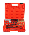 Super Cool 45 Piece Thread Repair Tool Kit That Fixes Stripped Screws Like A Pro, Includes Sturdy Alloy Taps And Dies With Handy Storage Box For Any Auto Or Diy Job open red case with alloy taps and dies