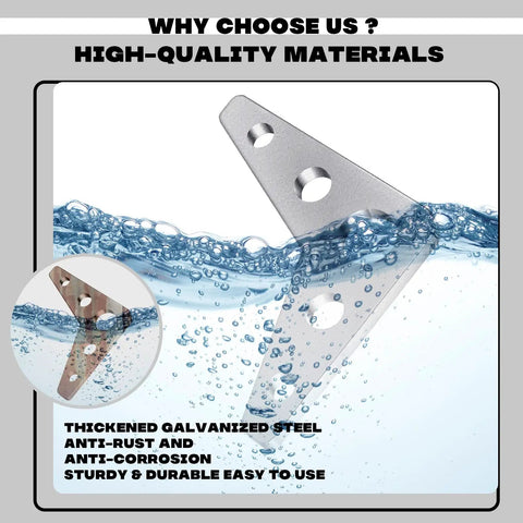 Badass Heavy Duty Weld On Gusset Plates 10 Pack 3X3 Inch Steel Triangle Tabs 1 4 Thick Five Hole Reinforcement Brackets submerged in water.