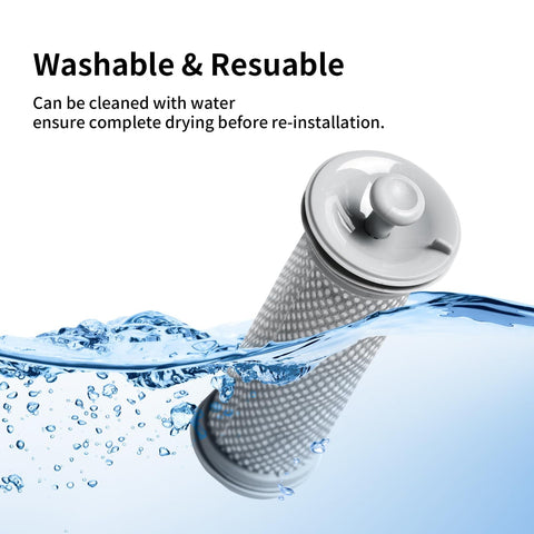 Washable vacuum filter submerged in water from Four Pack Vacuum Filter Replacement Kit For A10 Hero A11 Hero Pure One S11 S12 PowerHero 11 Snap S12 Pro EX Cordless Vacuums High Efficiency Pre Filters Easy Fit Prolongs Suction And Extends Cleaner Life.