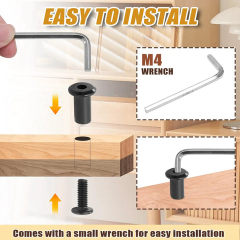 Tough As Nails M6x16 Hex Socket Cap Bolts Paired With Barrel Nuts And Allen Wrench 15 Piece Set M4 wrench and barrel nut installation steps.
