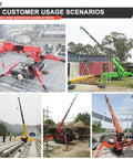 Portable Mini Crawler Crane Delivers Killer Lifting Power Up To 5 Ton Capacity With Smooth Wireless Remote Control in use at various job sites.