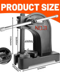 Tough As Nails 3 Ton Arbor Press Heavy Duty Cast Iron Manual Shop Press With Adjustable Lever 12 Inch Workspace dimensions and features diagram.