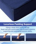 Set Of 4 Navy Blue Patio Chair Cushions, 19x19x3 Inch Outdoor Seat Cushions With Handle And Ties, Waterproof And Fade Resistant, Comfy High Density Foam For Patio, Garden Or Camping Use showcasing luxurious padding support.