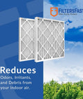 Actual Size 29.5 Inch By 35.5 Inch By 1.75 Inch Pleated Air Filter MERV 11 For Your Home HVAC Setup Fits 30 By 36 By 2 2 Inch Furnace Filter Six Pack Made In The USA, shown with trees and sky background, highlighting air quality improvement.