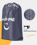 Gray extra large 2 pack laundry bag 28 by 40 inches heavy duty drawstring nylon with tear resistant stitching detail