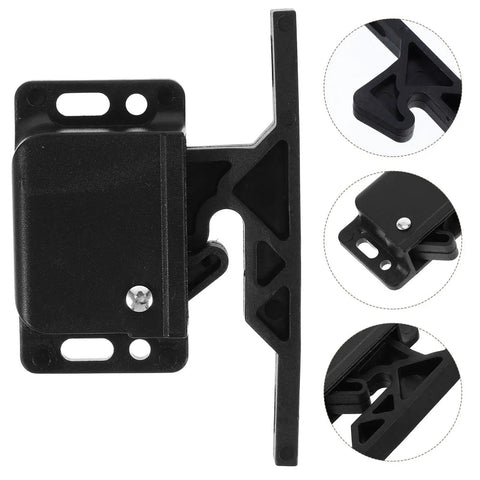 RV Cabinet Door Latches With Screws, Pull-To-Open Camper Cabinet Latch, sturdy ABS construction, black sidemount design