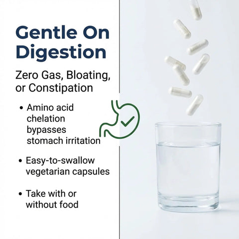 Calcium Supplement With Vitamin D3 500 Mg For Bone Density Boost High Absorption Multi Source Tri Calcium Chelate Skeletal Strength Heart Nerve Muscle Function 180 Capsules, capsules next to a glass of water.