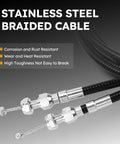 Solid Gold Universal Parking Brake Cable Replacement Kit With 110 Inch Durable Lines Designed For Rear Disc Or Drum Brakes, stainless steel braided cables.