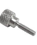 10 Pack 6 32 X 1 Half Inch 303 Stainless Steel Diamond Knurled Thumb Screw showing flat tip and knurled texture.