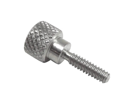 10 Pack 6 32 X 1 Half Inch 303 Stainless Steel Diamond Knurled Thumb Screw showing flat tip and knurled texture.
