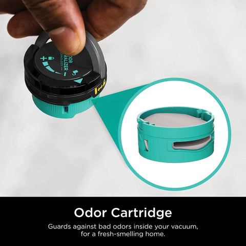Odor Neutralizer Cartridges Two Pack For Air Purifiers And Vacuum Cleaners With Odor Neutralizer Technology teal cartridge close-up.