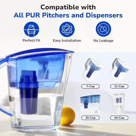 Four Pack Water Filter Replacement For All PUR And PURPlus Pitchers And Dispensers Replaces PPF900Z NSF Certified Advanced Version