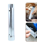 Premium Steel Water Heater Element Socket Wrench For RV Trailers And Campers With Ergonomic Tubular Handle Compact Build, close-up view.