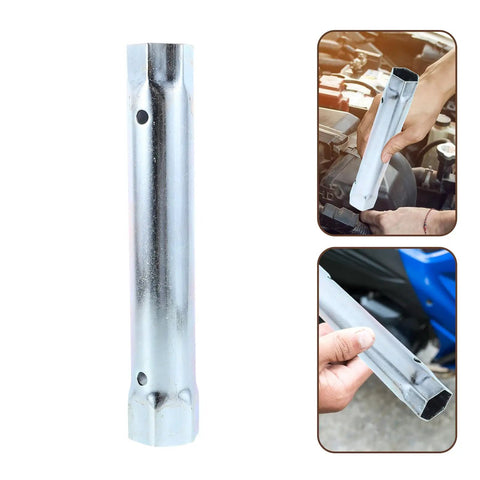 Premium Steel Water Heater Element Socket Wrench For RV Trailers And Campers With Ergonomic Tubular Handle Compact Build, close-up view.