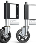 Beefy Gate Wheels With Spring Loaded Brakes, 360 Degree Swivel Casters For Fences Yards And Farms, 220 Lbs Max Load Per Caster